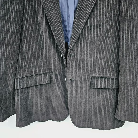 Michael Brandon Blazer Jacket 44 XL Black Corduroy Lined 2 Button Double Vented - Picture 6 of 12